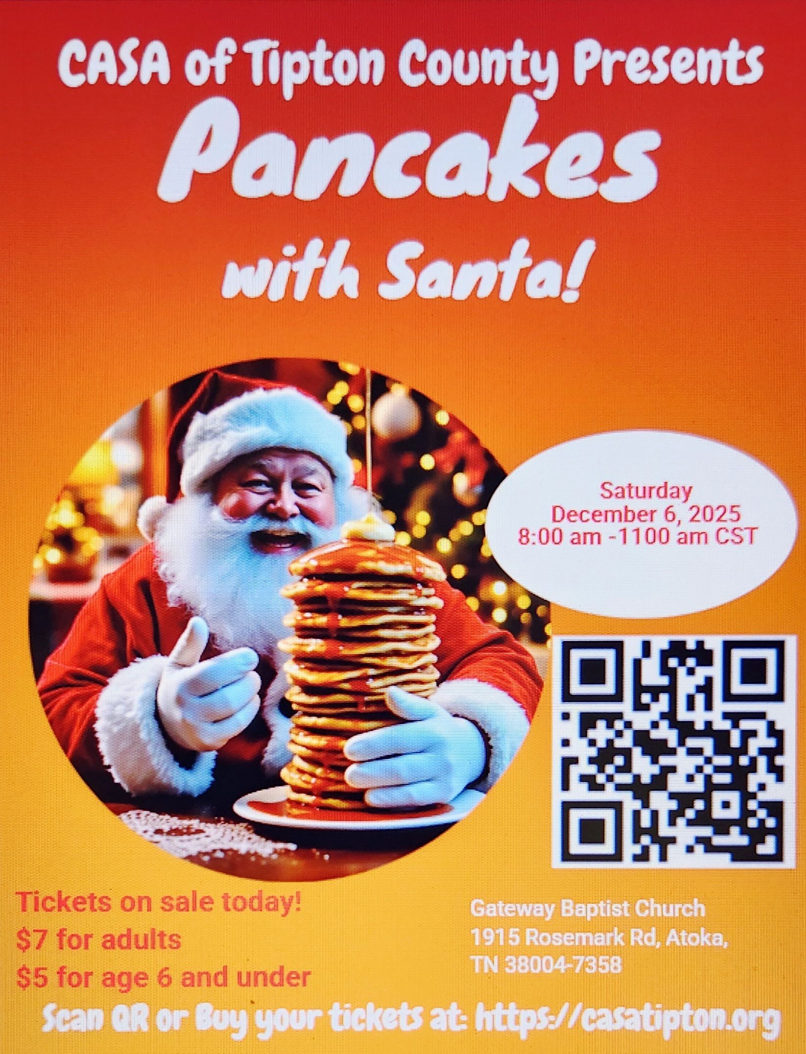 CASA Pancake Breakfast with Santa Sponsored by Baptist Memorial Hospital-Tipton