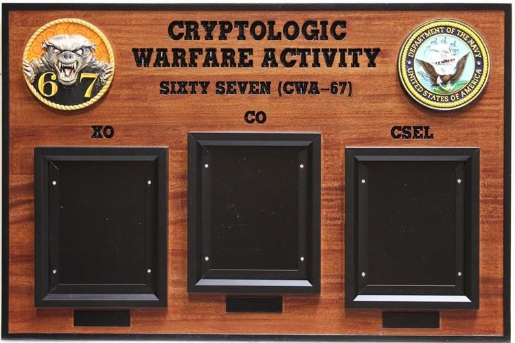 SA1380 - Chain-of-Command Photo  Board for the Cryptologic Warfare Activity Sixty-Seven of the US Navy