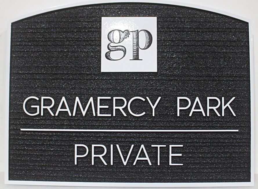 GA16569 - Carved and Sandblasted HDU Sign for "Gramercy Park"
