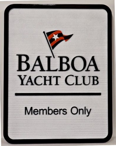 L22503 - Carved and Sandblasted HDU Sign for "Balboa Yacht Club" 