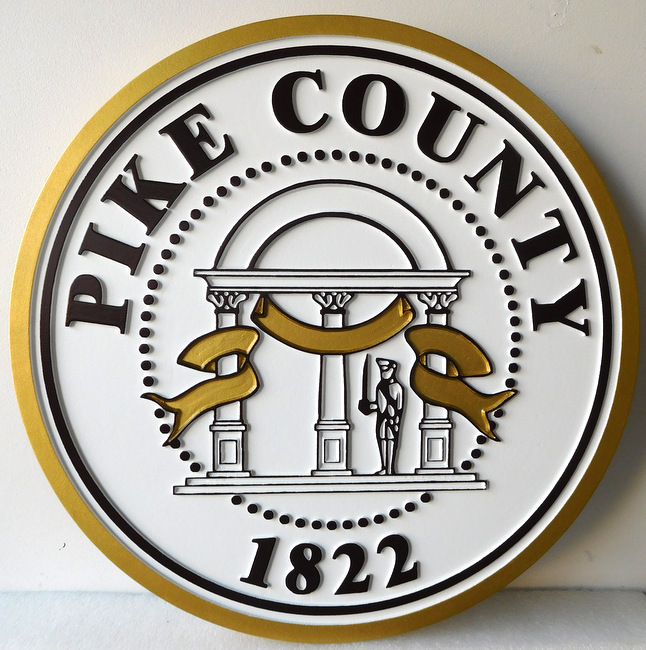 Painted, Wood & Metal 3-D County Seal Wall & Podium Plaques