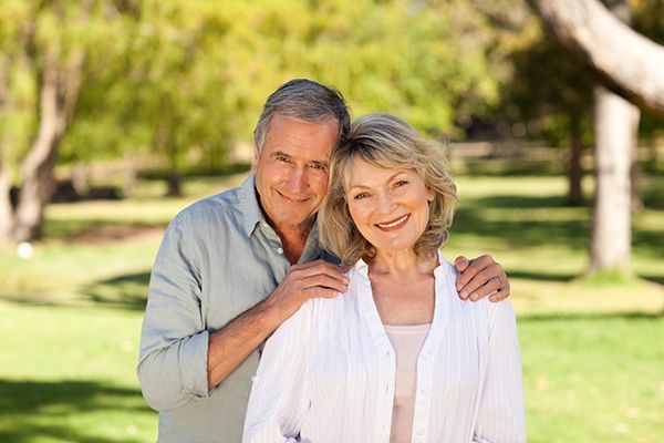 A middle age smiling couple