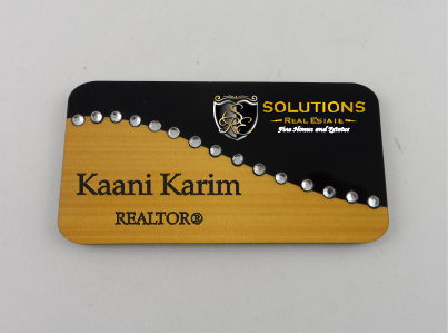 Solutions Real Estate Gold and Black Two Tone Swirl