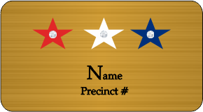 3 STAR PRECINCT BLING NAME BADGE