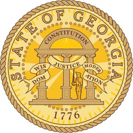 W32141 - 2.5-D Carved Wood Wall Plaque of the Seal of Georgia (Version 2) 