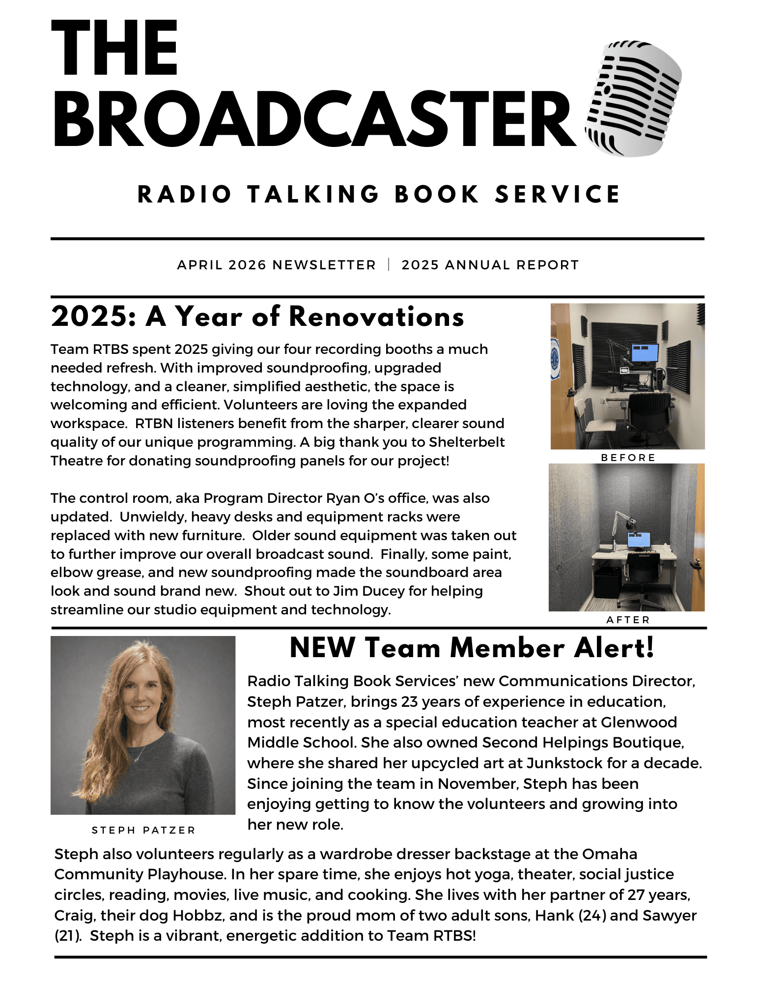 Image of the first page of the Broadcaster