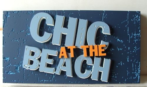 L21947- Coastal Clothes Retail Store Sign, with Multi-layer Cut-out Letters 