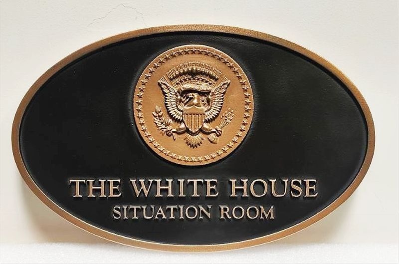 AP-1186 - Carved 3-D Bronze-Plated  Wall Plaque for the Situation Room  in the White House