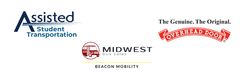 Assisted Student Transportation, Midwest Bus Sales, & Overhead Door logos