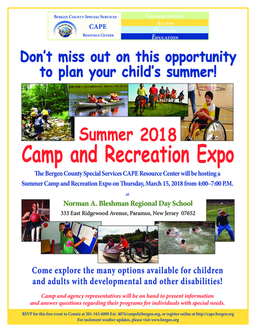 The Arc Of New Jersey Family Institute Resources Event Calendar Camp Expo Bergen County