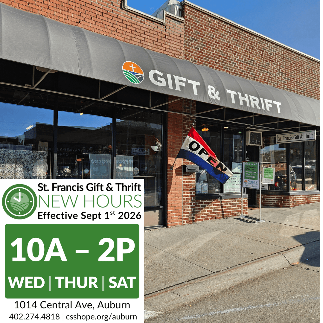 St. Francis Gift & Thrift Auburn: NEW HOURS EFFECTIVE 9/1/26