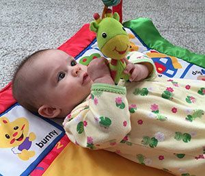 Baby playing with a toy.