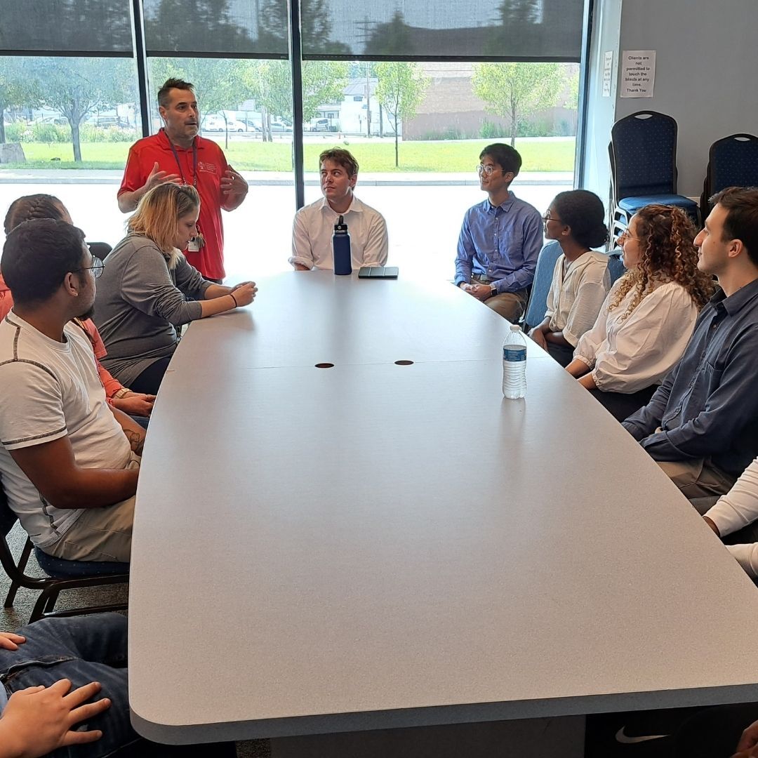 Photo of CWRU Med Students visiting with CATS' clients