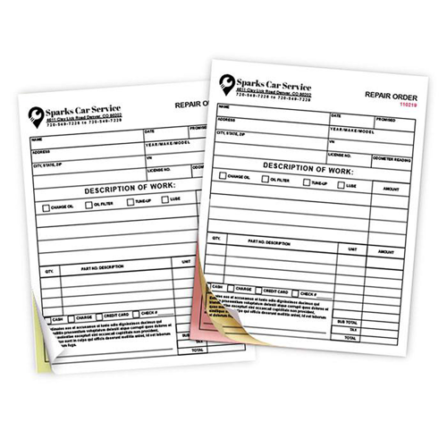 2 Part Carbonless Business Forms - 4.25 x 5.5