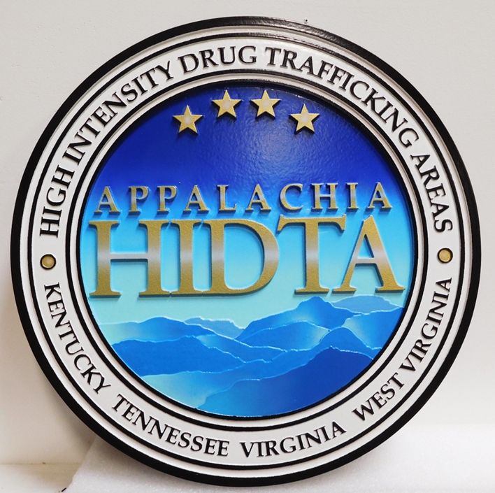 AP-2536 - Carved Plaque of the Seal of the Applalachia  High-Intensity Drug Trafficking Area  (HITDA), DEA