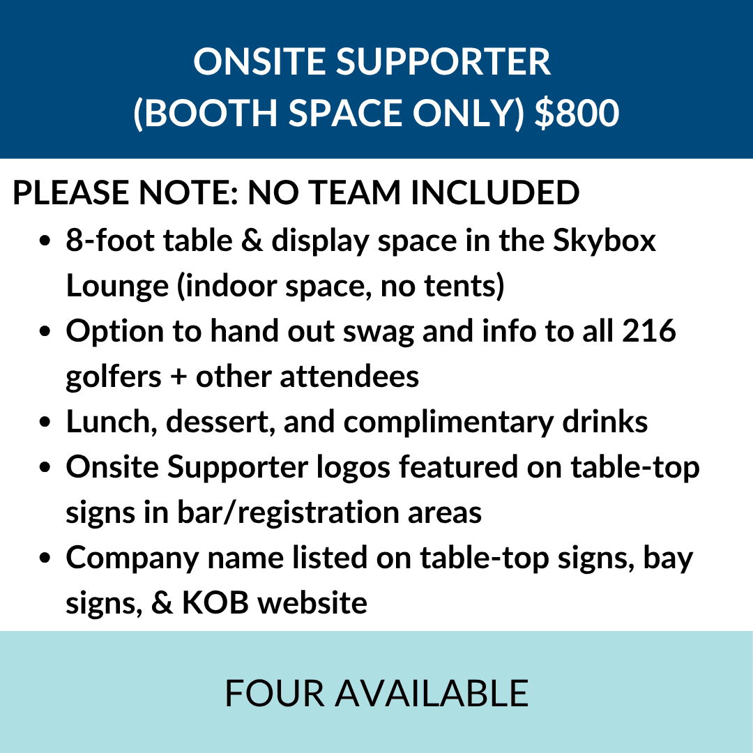 $800 Onsite Supporter Booth (4 Available)