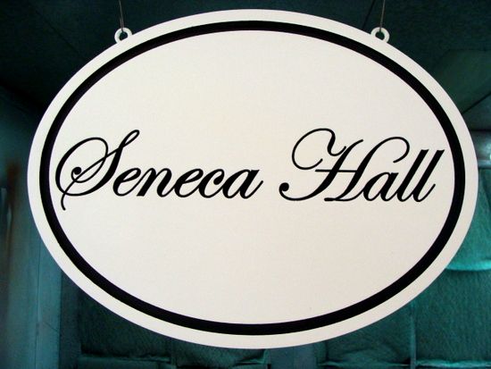 I18105 - Property Name Sign, Engraved HDU, "Seneca Hall"