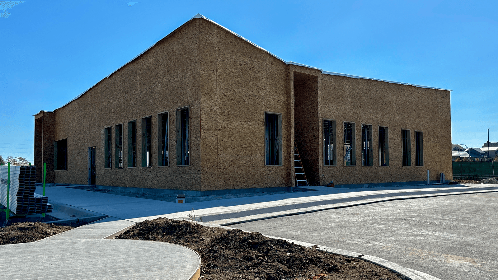 constuction site with walls and patio