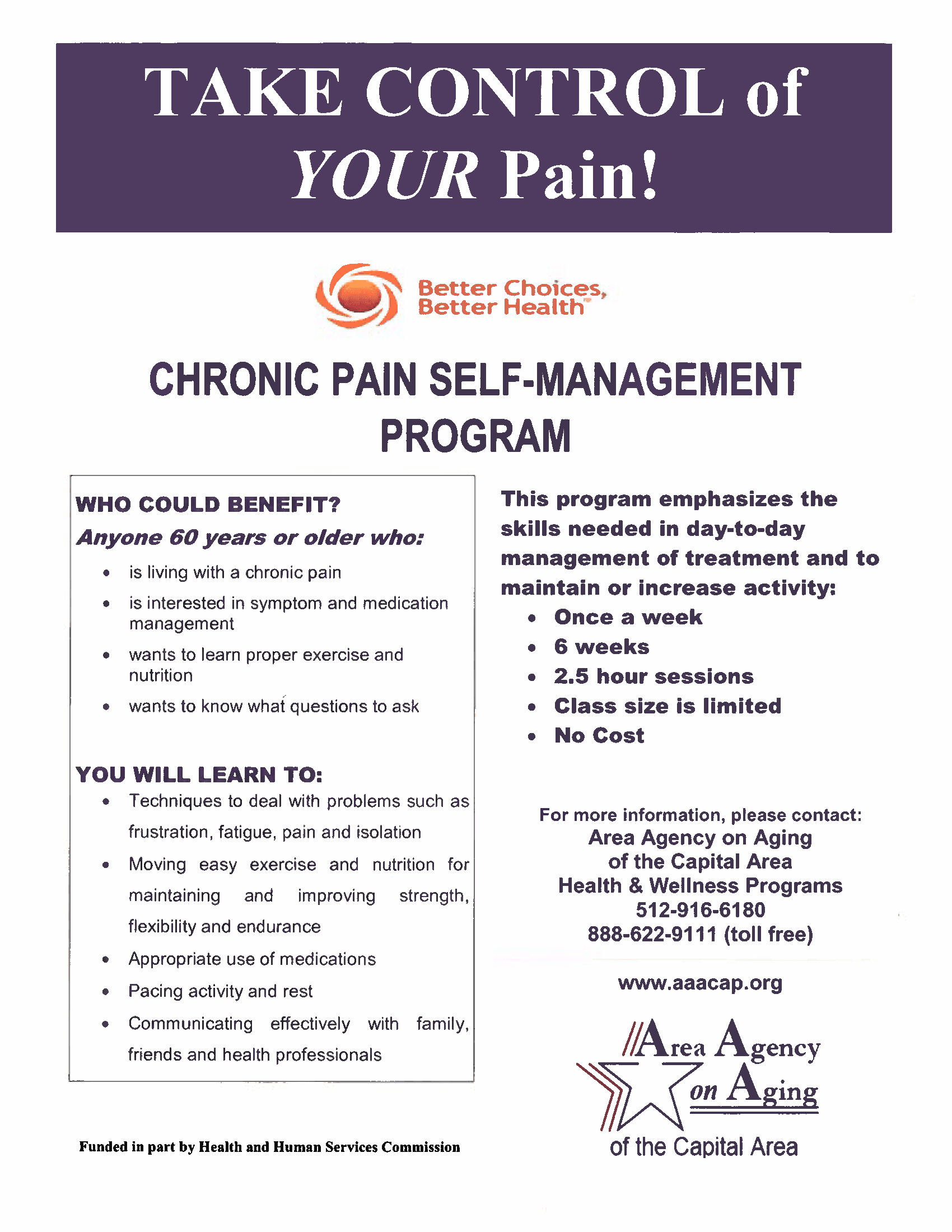 NEW: Chronic Pain Self-Management Workshop