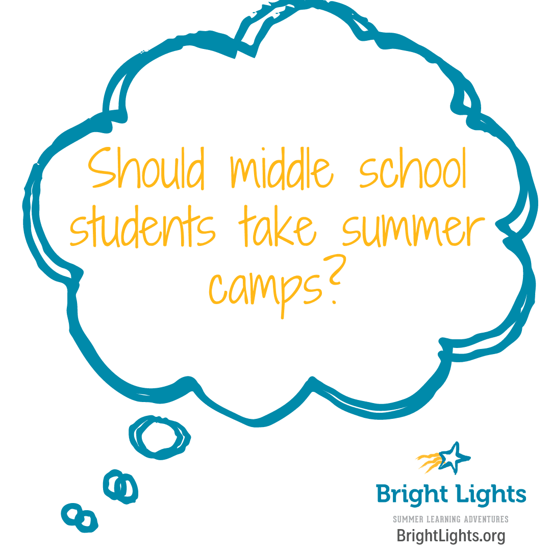 Question bubble asking should middle school students take summer camps