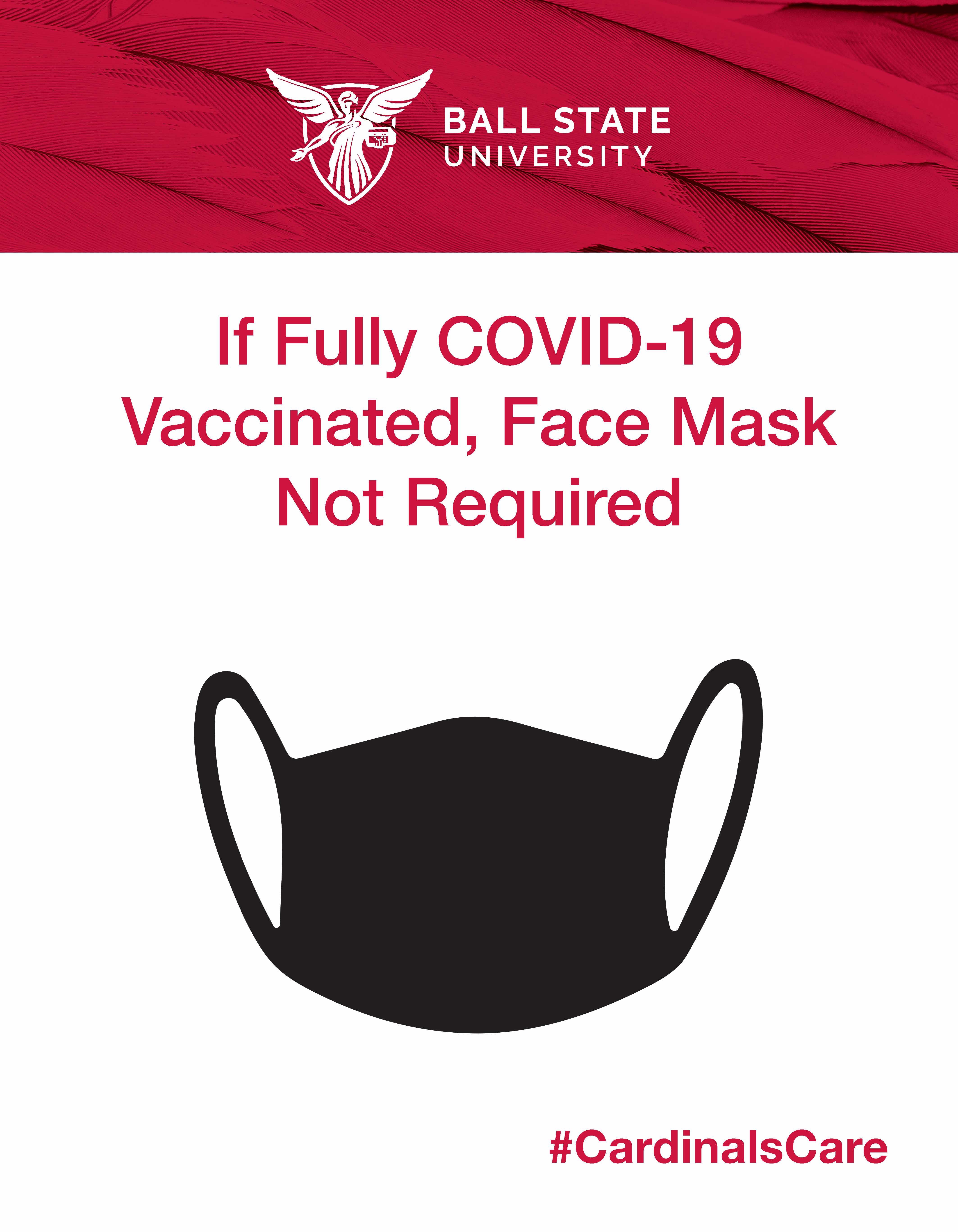 COVID-19 Signage ~ If Fully Vaccinated, Face Mask Not Required