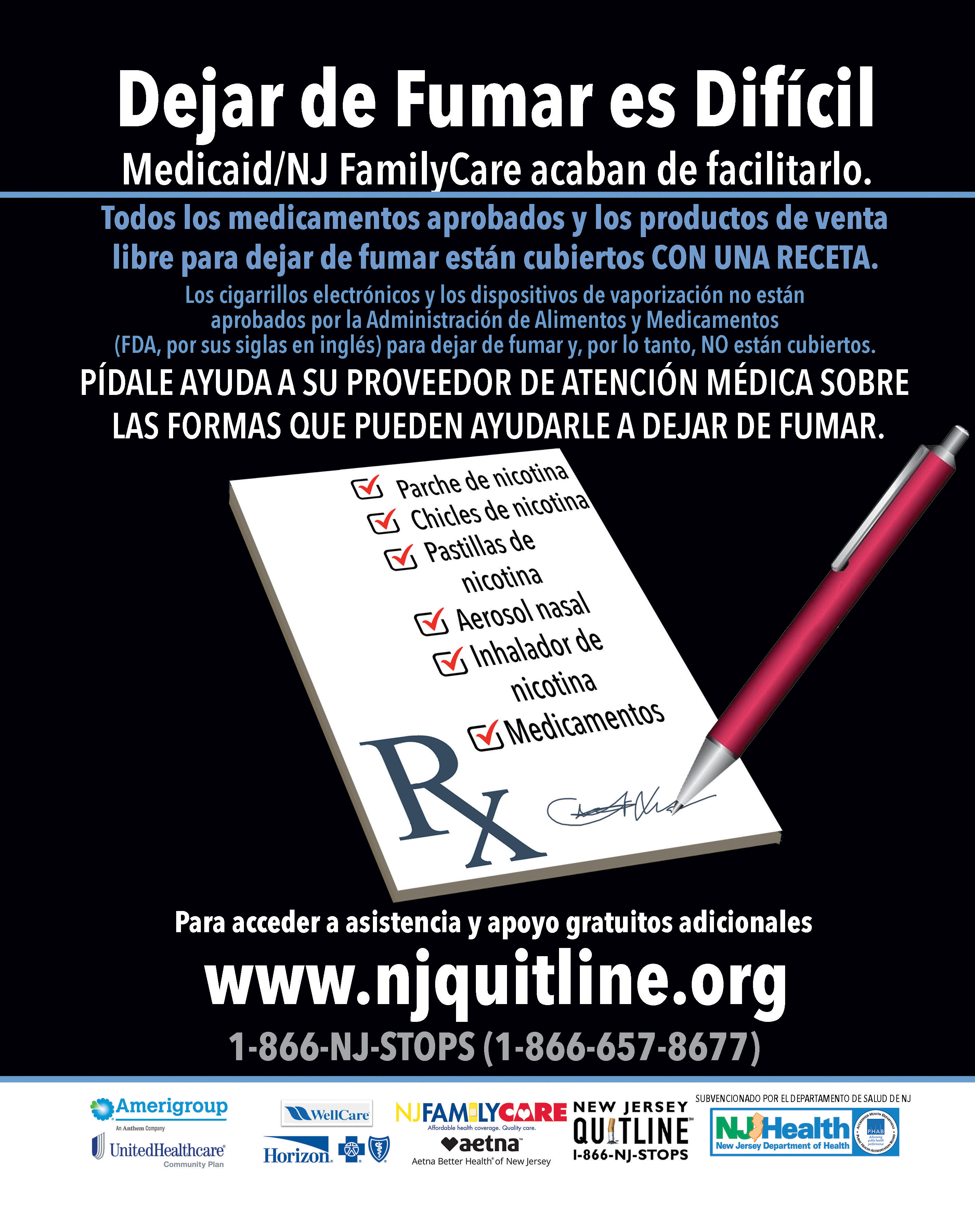 NJ FamilyCare NRT Coverage flyer for consumers (Spanish)