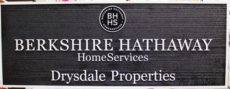 C12279 - Carved and Sandblasted Wood Grain HDU Sign for "Berkshire Hathaway Home Services" 