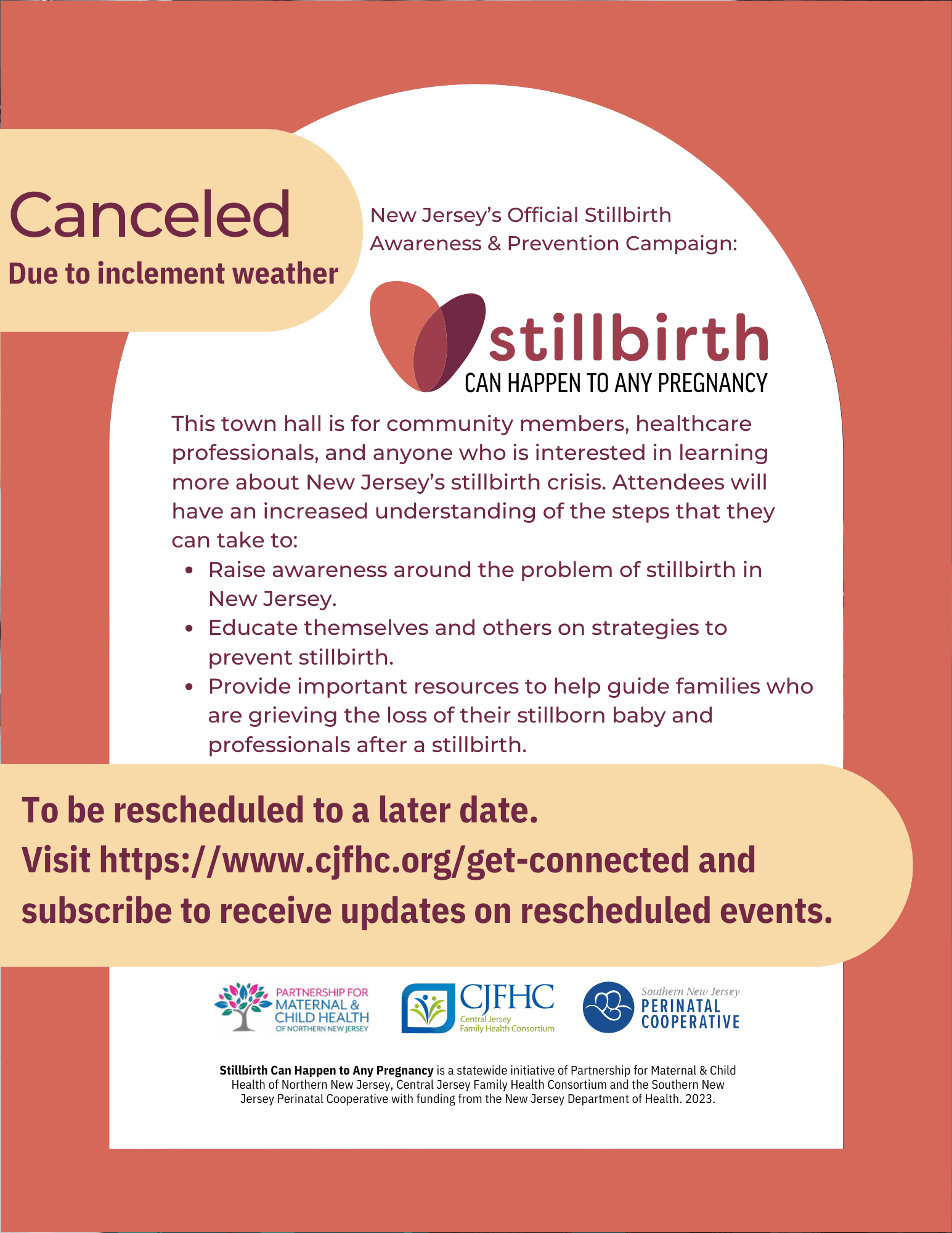 Stillbirth: Can Happen to Any Pregnancy, Town Hall - CANCELED
