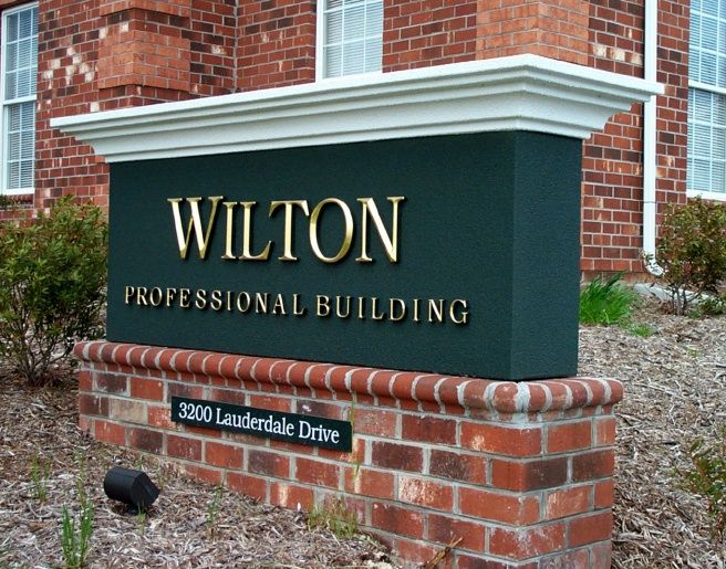 C12201 - Professional Building Monument Sign on Brick Base