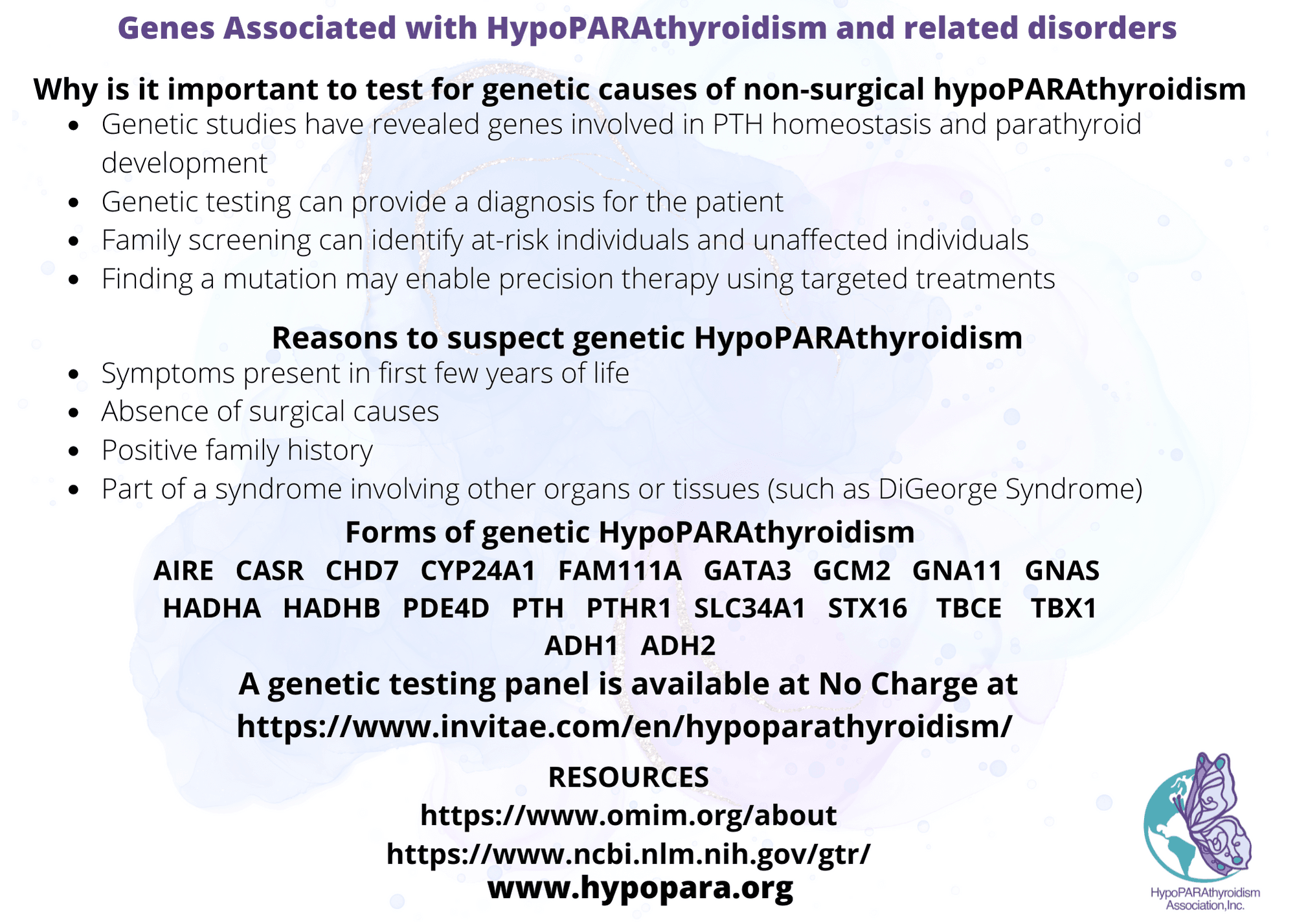 Genetic HypoPARAthryoidism Medical Phamphlet
