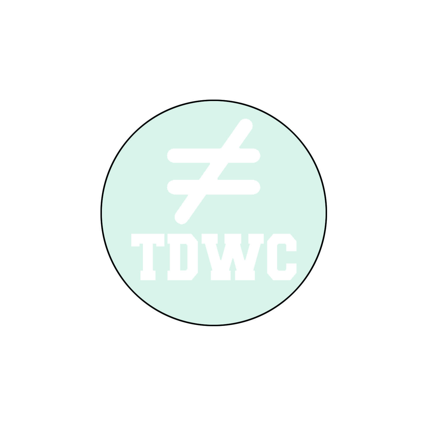 TDWC NOT EQUAL LOGO - 3" Sticker - Light Blue
