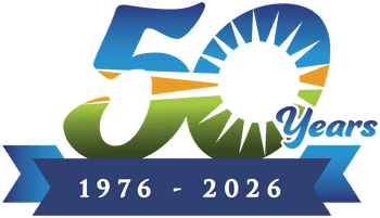 50th anniversary icon showing the number 50 with a sunrise similar to the NDCF logo