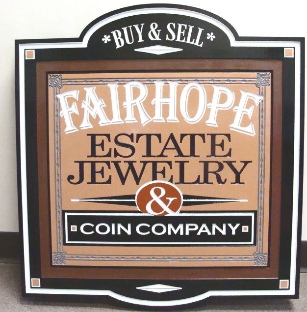 SA28090 - Engraved Sign for a Jewelry Store and Coin Company