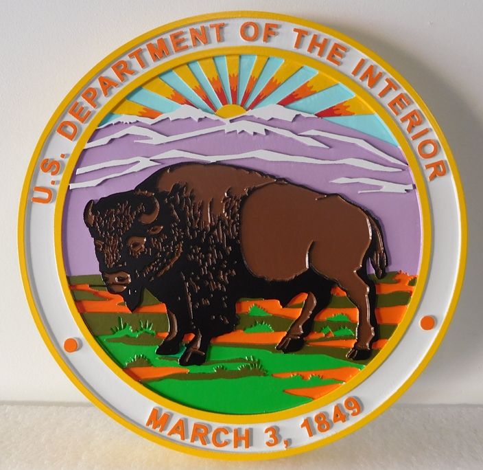 EA-3115 - Seal of the Department of Interior on Sintra Board