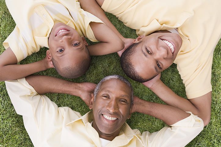 father with kids in a circle