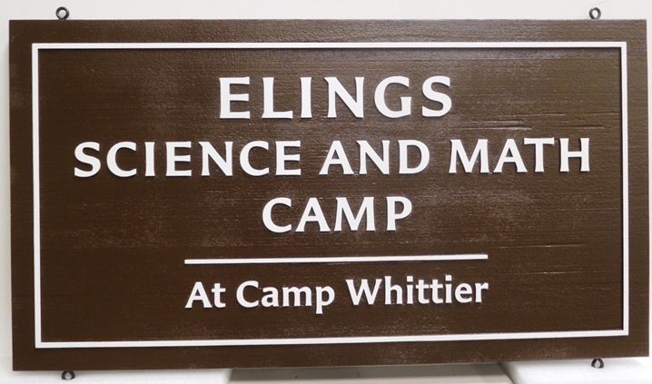 G16323 - Carved  Western Red Cedar Sign for the Elings Science and Math Camp