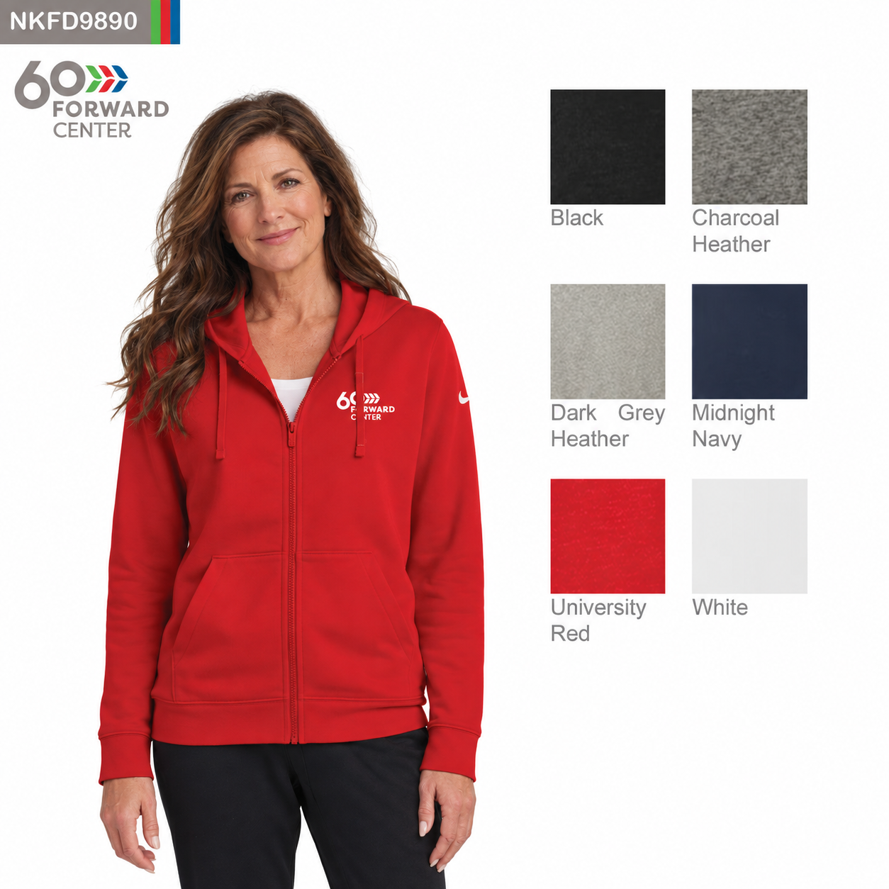 Nike Women's Club Fleece Sleeve Swoosh Full-Zip Hoodie