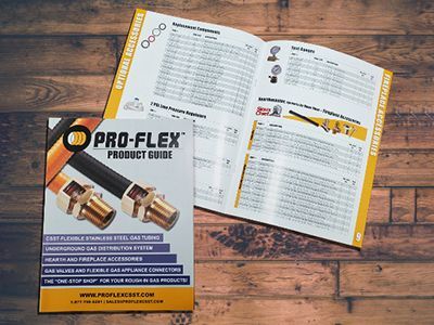 Full-color product catalog printed and stitched for Pro-Flex CSST.