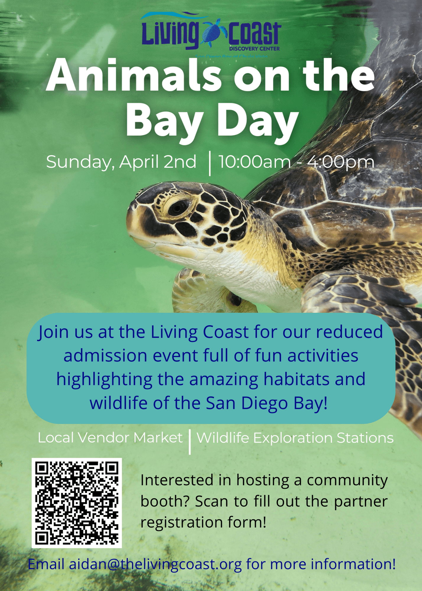 Flyer for Animals on the Bay Day with the Living Coast