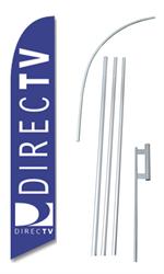 Direct TV Swooper/Feather Flag + Pole + Ground Spike