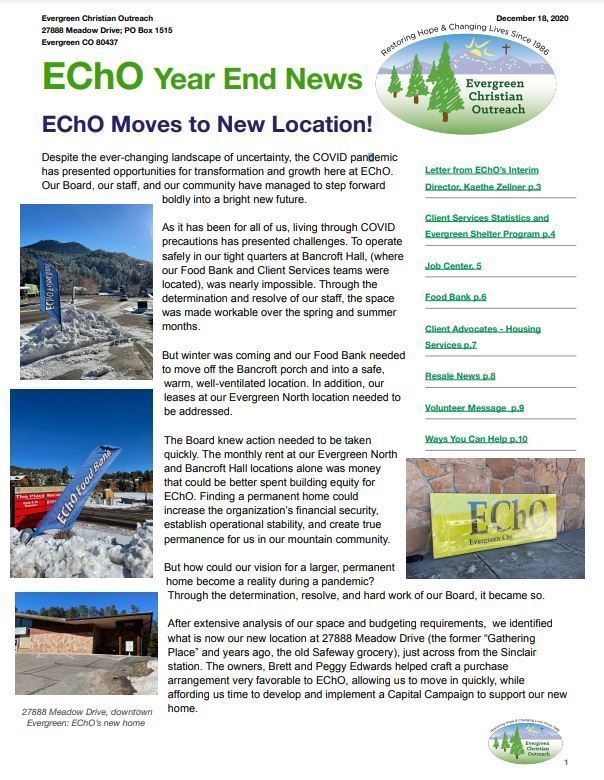 2020 End of Year Newsletter