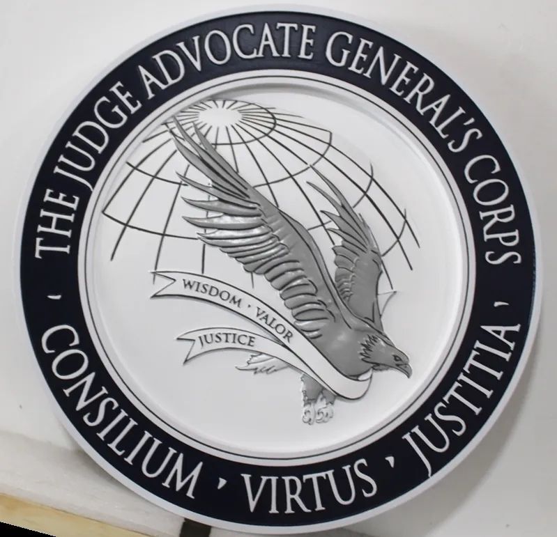 LP-7431 - Carved 2.5-D Multi-Level Plaque of the Crest of the Seal  of the Judge Advocate General's  Corps , US Air Force