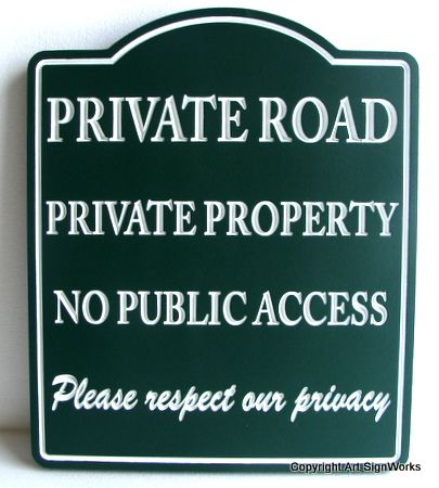 H17106 - Engraved  HDU Private Road / No Public Access Sign 