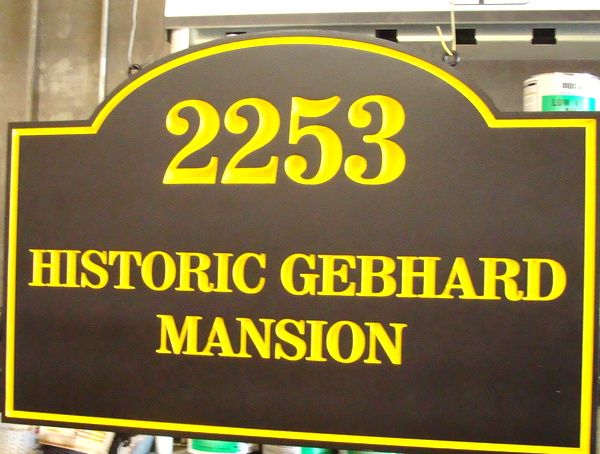 I18804 - Engraved Property Name Sign for the Historic Gebhard Mansion.