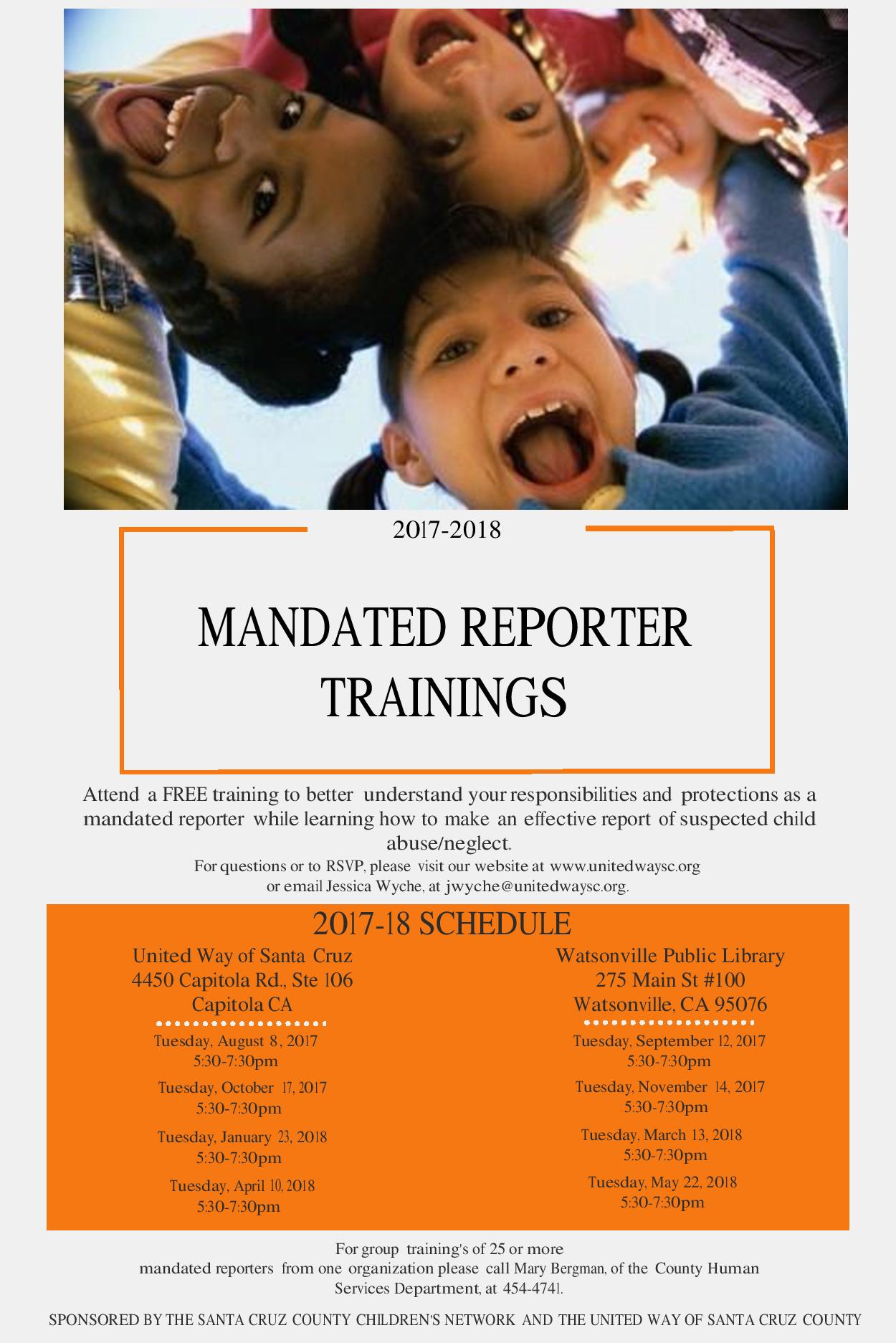 2017-2018 Mandated Reporter Training