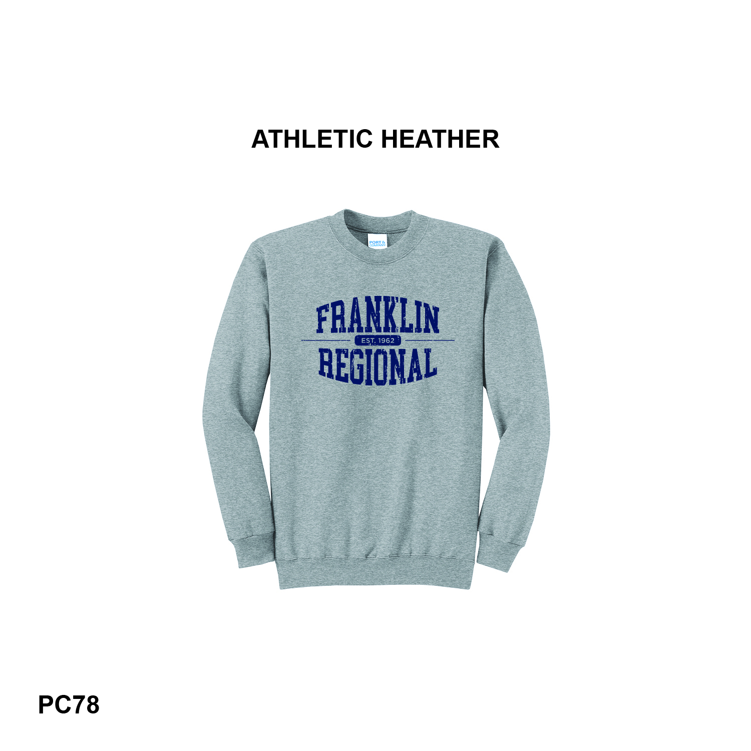 FR ESTD DISTRESSED LOGO - Port & Co™ Core Fleece Crewneck Sweatshirt