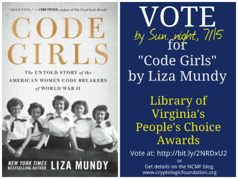 VOTE for "Code Girls" - finalist for Library of VA People's Choice Award! Voting ends 7/15, Sunday night.