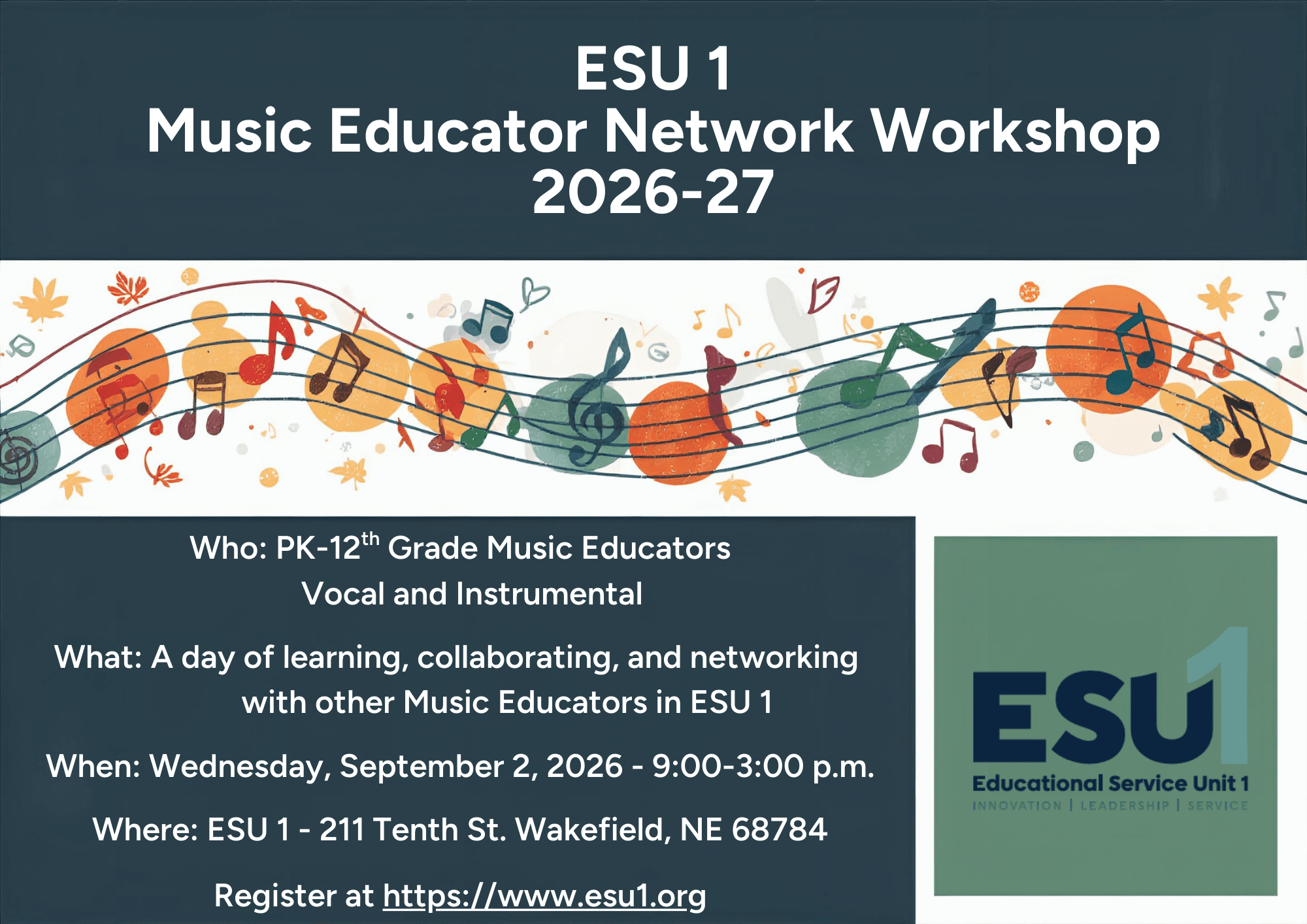  Music Educator Network Workshop Flyer