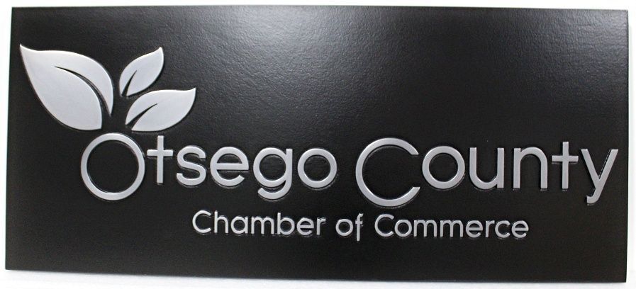 F15091 - Carved and Sandblasted HDU Sign for "Otsego County Chamber of Commerce"