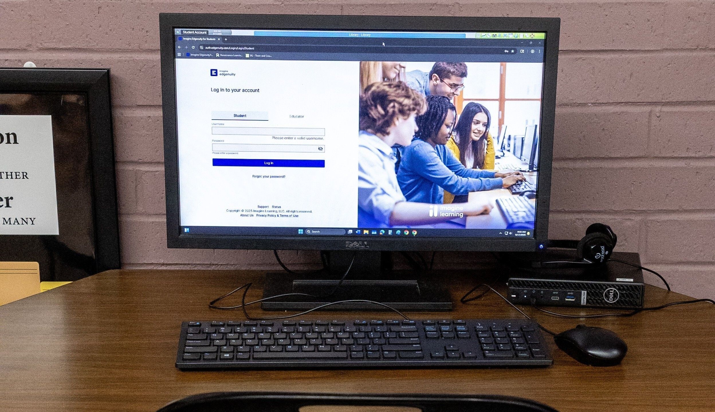 Student working on a computer 